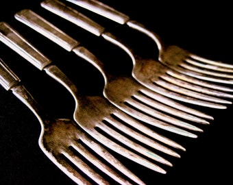Rogers Silverplate, Rogers Forks, 5 Rogers Forks, Tarnished Forks, William Rogers Forks, Rogers Silverware, Rogers Silver Forks, Forks