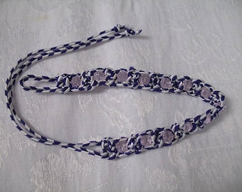Good Luck and Long Life Purple and White Bracelet Anklet Amulet Omamori Charm