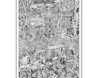 Tower Mine - GIANT 27"x 40" Wildergorn Colour-In Poster