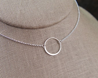 Sterling silver circle necklace, medium circle, infinity necklace, eternity necklace, karma necklace, layering, minimalist, mother's day