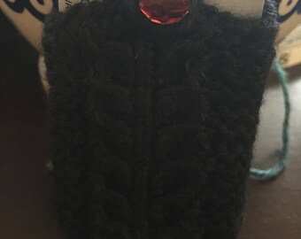 Black hand knit gift card holder