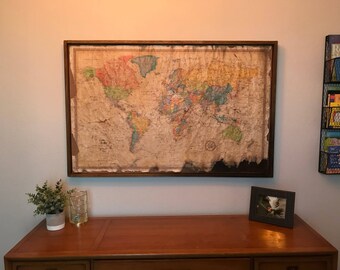 Distressed Vintage World Map