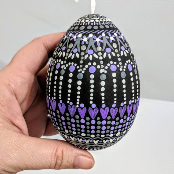 Large egg shaped shatterproof Ornament hand painted egg bauble