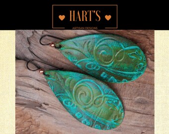 Leather Niobium Boho Earrings