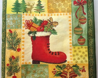 20 napkins in boot Christmas DRESSED REF. 76