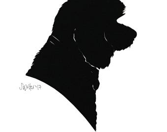 5x7 Freehand Cut-Paper Pet Silhouette