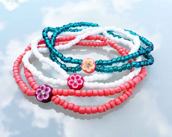 Flower ankle bracelet, Beach ankle bracelet, Summer anklets, Flower anklets, Beach anklet, Colorful anklets, Foot jewelry