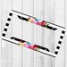 Boho Floral License Plate Frame, Black and White License Plate Frame, Girl Car Accessories for Women, Car Tag Frame, Mothers Day Gift