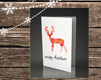 Printable Christmas Cards - Watercolour Design