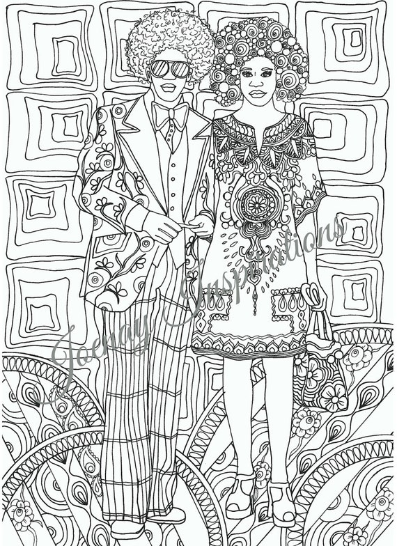 Instant Download Printable I Love the 70s Coloring Page