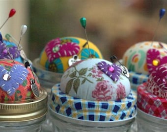 Pin Cushion Quilted Jelly Jars