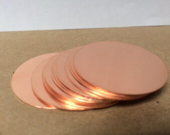 FIFTEEN One and one-half Inch 1 1/2" Copper disks for enameling BEST PRICE on Etsy