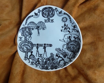 Very rare vintage Norway norwegian Stavangerflint africaskog triangle plate