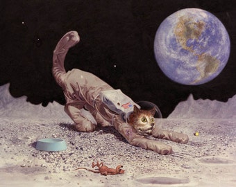 Matted 16x20 Fine Art Print of oil Painting- Ultimate Litterbox