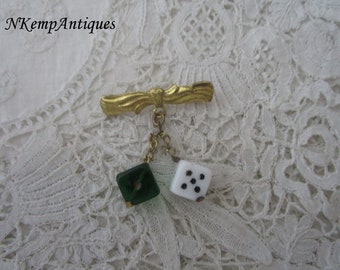 Vintage dice brooch 1930's