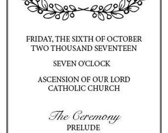 Wedding Program
