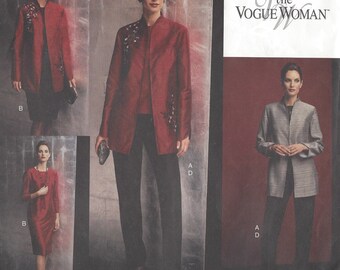 Womens Jacket, Top, Dress, Skirt & Pants OOP Vogue Sewing Pattern 2771 Size 8 10 12 Bust 31 1/2 to 34 UnCut The Vogue Woman Patterns