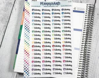 S-25 || LIBRARY Stickers for Planner (72 Removable Matte Stickers)