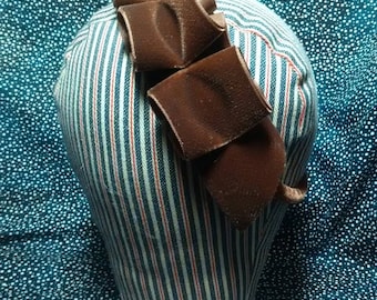 Bandeau Headdress in Chocolate Brown Velvet - by Anna Worden Bauersmith