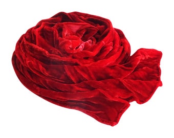 Red velvet scarf, velvet scarf, red winter scarf, trending now, boho scarf red, wife gift scarf, girlfriend gift scarf, trendy boho scarf
