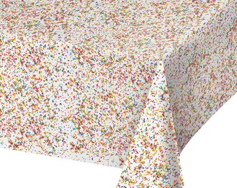 Fun Sprinkles Party Tablecover/ Sprinkles Party Supplies/ Sprinkles Table Cover/ Donut Party/ Ice Cream Party/ Cupcake Party