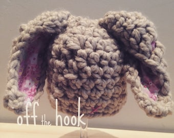 Newborn crocheted bunny rabbit hat