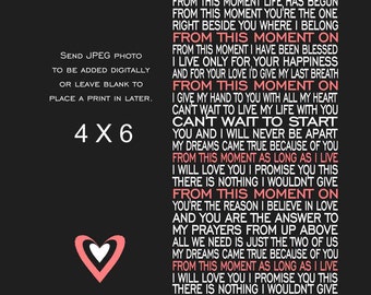 Custom Wedding Song Lyric Art with Photo, Wedding song, Anniversary print, Engagement song, Valentine gift