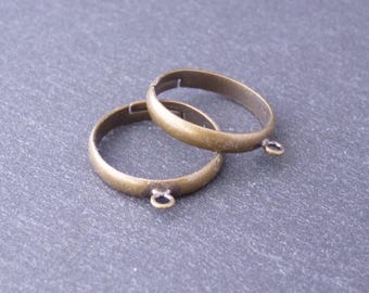 10 support of adjustable ring with a ring of catcher Diam 18 mm - bronze (BA0103)