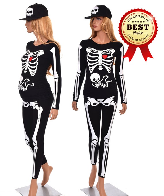 Halloween Maternity Pregnant Skeleton with Neutral Baby