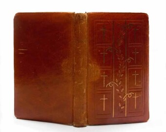 1957 Art Nouveau French Missel Latin Roman Catholic Missal Vintage Religious Book Brown Leather Christian Book