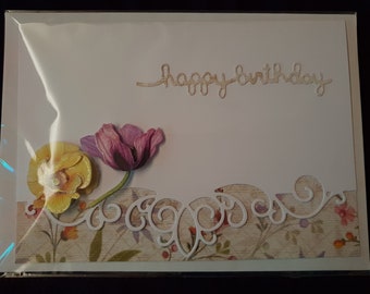 Birthday Card -Double Pansy