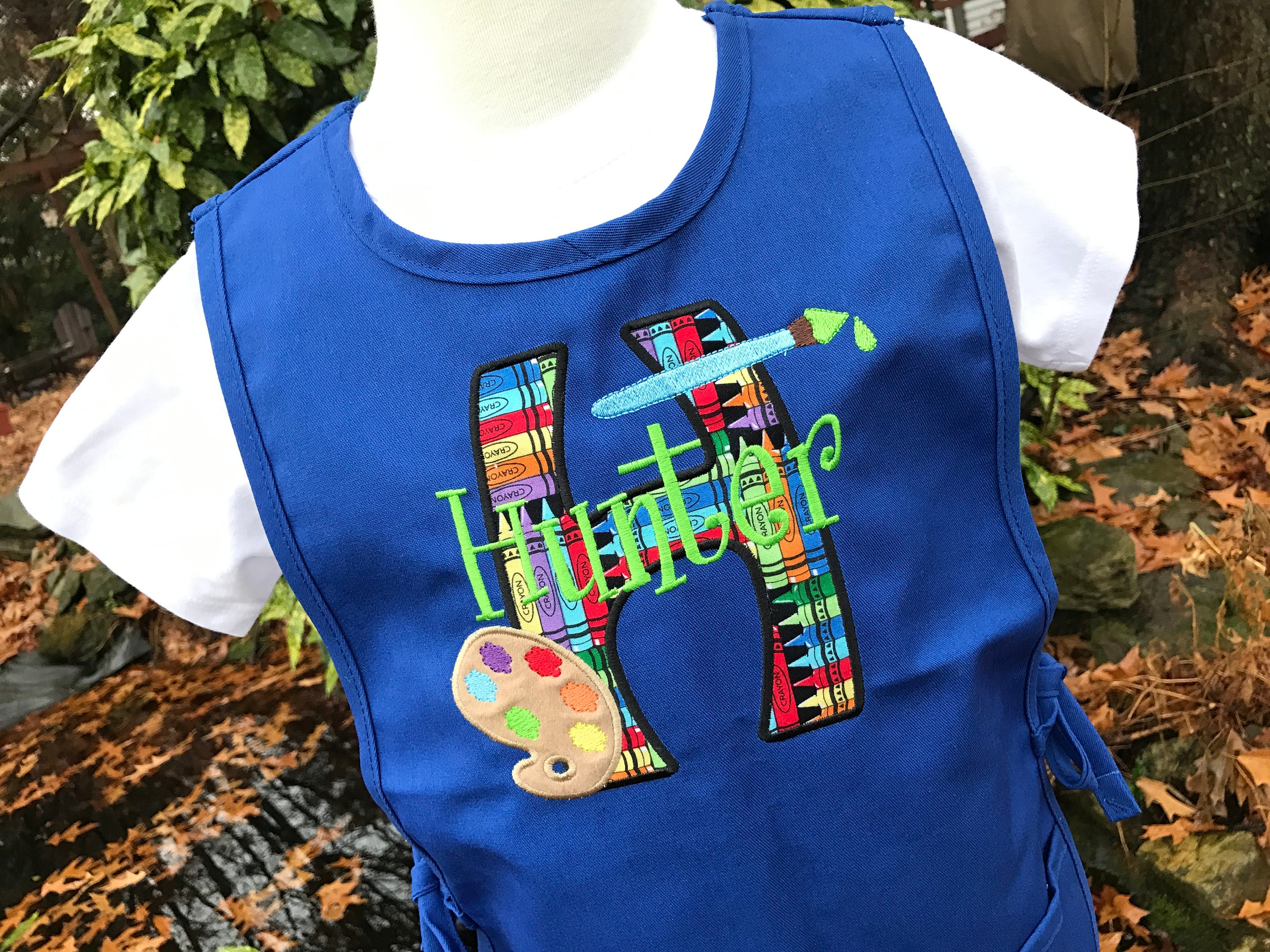 Boys Art Smock Personalized Kids Art Smock Paint Palette