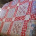 REDUCED-Awesome Vintage Colorful 16 Patch Country Quilt--ALL FEEDSACK Material-Hand Quilted-Fabulous Feedsack Prints-82x70