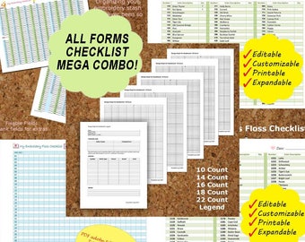 Download Editable DMC Floss Checklist Form PDF Instant Download DMC