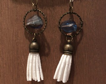 gemstone tassel earrings