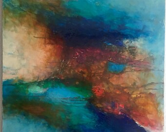 Javier Lopez Barbosa - 40"x36" "Strands Of Consciousness" Original Oil Painting