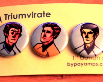 1" Button Star Trek Set: Triumvirate