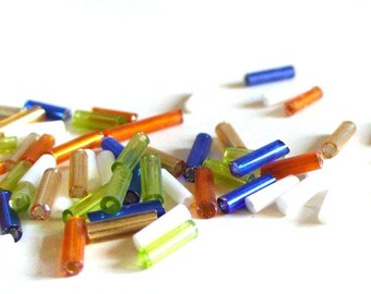 Glass tubes multicolored 5g