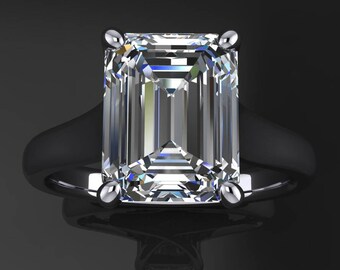 katya ring - 2.5 carat emerald cut NEO moissanite engagement ring, moissanite ring