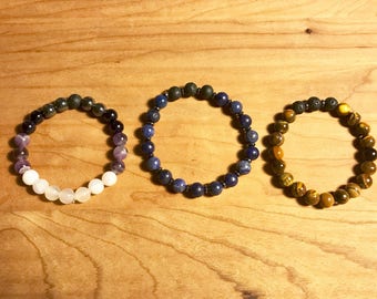Custom stack of 3 diffuser bracelets