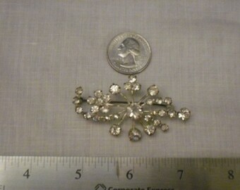 Vintage Austria Clear Rhinestone Brooch