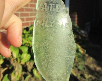 Old Bottle Shard Found Object - Tumbled Smooth OHIO RIVER Creek Glass Curved