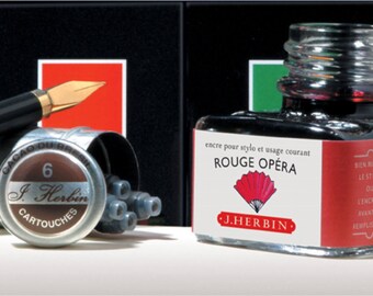 J. Herbin Fountain Pen Ink - Rouge Opera - 1 oz Bottle