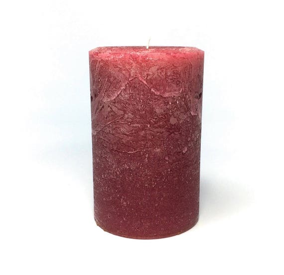 Rustic Burgundy Unscented 4 Wide Pillar Candle Choose
