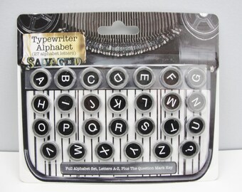 27 Vintage look Typewriter keys for mixed media art