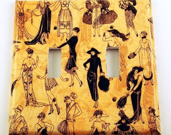 Switchplate Wall Decor Double Light Switch Plate Double Switchplate in En Vogue (201D)
