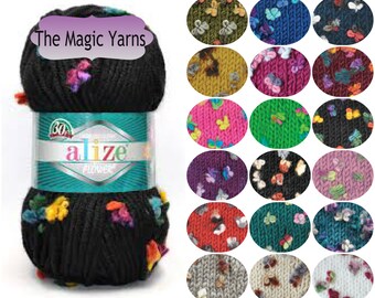 SALE Alize MAXI FLOWER- Fancy yarn by Alize, super bulky, very bulky yarn, wool blend, 14 ply, double double knitting yarn