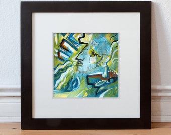Original painting 20/20 cm-7,87/7,87 inch Art-colourful & abstract