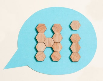 Bamboo Hexagon Fridge Magnets - set of 20