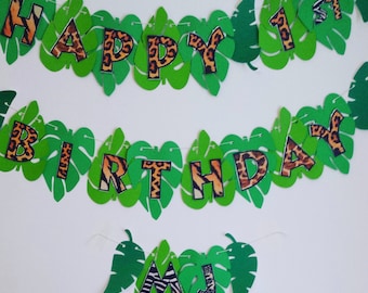 1st Birthday Pesonalised Jungle Safari Theme Banner